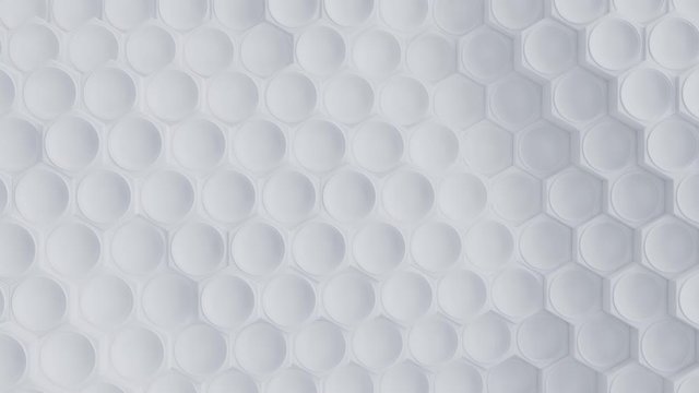 Abstract hexagon geometric surface loop pattern on white background.	
