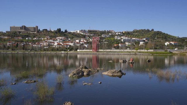 Abrantes city view with river guadiana, in Portugal