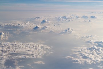 Beautiful sky background above clouds with dramatic light