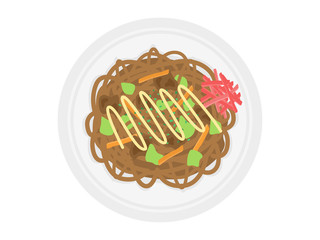 ソース焼きそばのイラスト