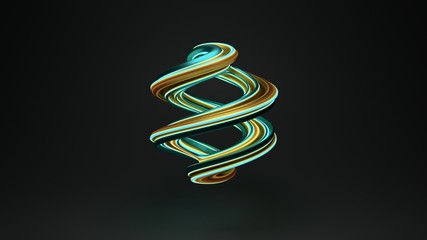 high-quality render of an abstract luminous figure in different colors