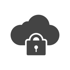 Closed cloud icon on white background