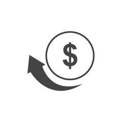 Dollar reload icon isolated on white background