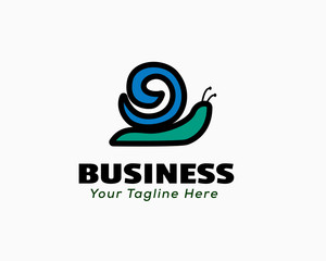 Cartoon simple snail logo design inspiration
