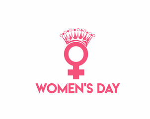 8 march Happy Women's Day Typography Text. Vector Illustration