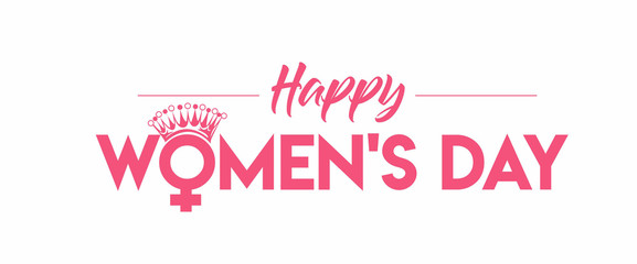 8 march Happy Women's Day Typography Text. Vector Illustration