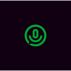 Microphone podcast talk smile logo