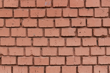 red rough brick wall abstract background