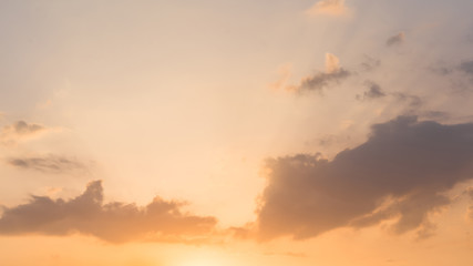 Twilight sky with effect of light pastel tone. Colorful sunset of soft clouds. 16:9 ratio