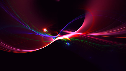 3D rendering abstract red fractal light background