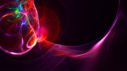 3D rendering abstract red fractal light background