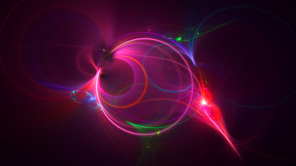 3D rendering abstract red fractal light background