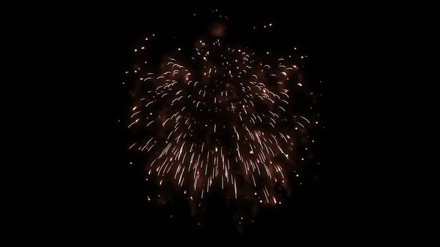 Explosion of a single salute of blue on a black background 4k