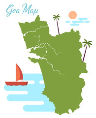 goa map vector design - obrazy, fototapety, plakaty