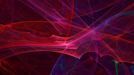 3D rendering abstract red fractal light background