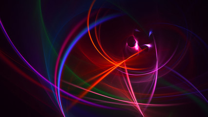 3D rendering abstract red fractal light background