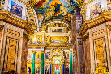 Inside Saint Isaac's Cathedral- greatest architectural creation. Saint Petersburg.