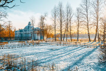 Grotto Pavilion in Tsarskoye Selo (Pushkin) suburb of Saint Petersburg. Russia.