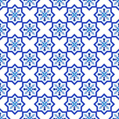 Azulejos portuguese traditional ornamental tile