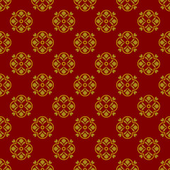 Dark red background with beautiful golg ornaments