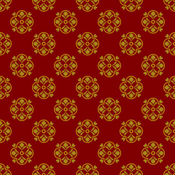 Dark red background with beautiful golg ornaments