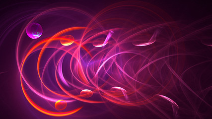 3D rendering abstract red fractal light background