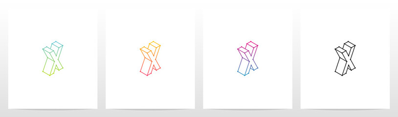  Outline Of 3D Letter Logo Design X