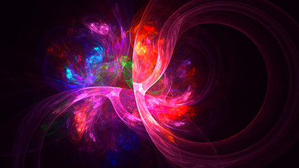 3D rendering abstract red fractal light background