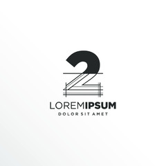 Number 2 Logo Design with Architecture Element