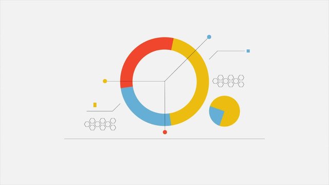 Big data visualization, business intelligence and data analysis technology concept. 2d animation, video clip.