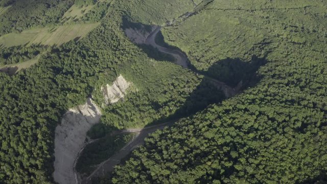 Drone footage of Zoar Valley, New York. This is one clip of many in this series - each of which shows a different angle of the valley and slightly different contents (rivers / mountains) in the frame.