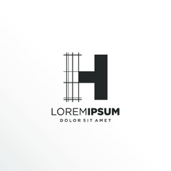 Letter H Logo Design with Architecture Element