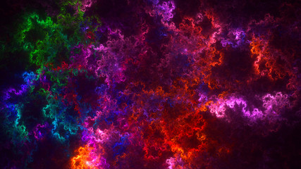 Fototapeta na wymiar 3D rendering abstract red fractal light background