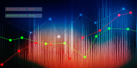2d rendering Stock market online business concept. business Graph 