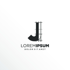 Letter J Logo Design with Architecture Element