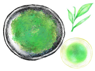 お茶っぱと湯呑