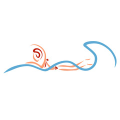 Fototapeta premium woman swimming in the sea or in the pool