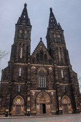 Fototapeta na wymiar View to St. Peter and St. Paul Basilica, Prague
