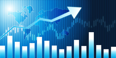 Financial stock market background. Digital illustration