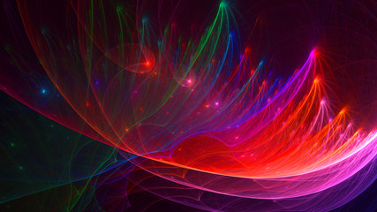 Naklejka premium 3D rendering abstract red fractal light background