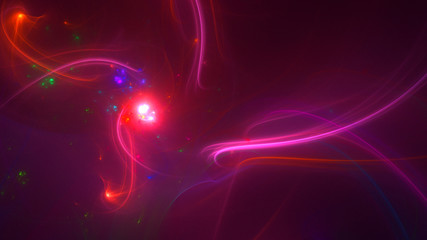 3D rendering abstract red fractal light background