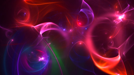 3D rendering abstract red fractal light background