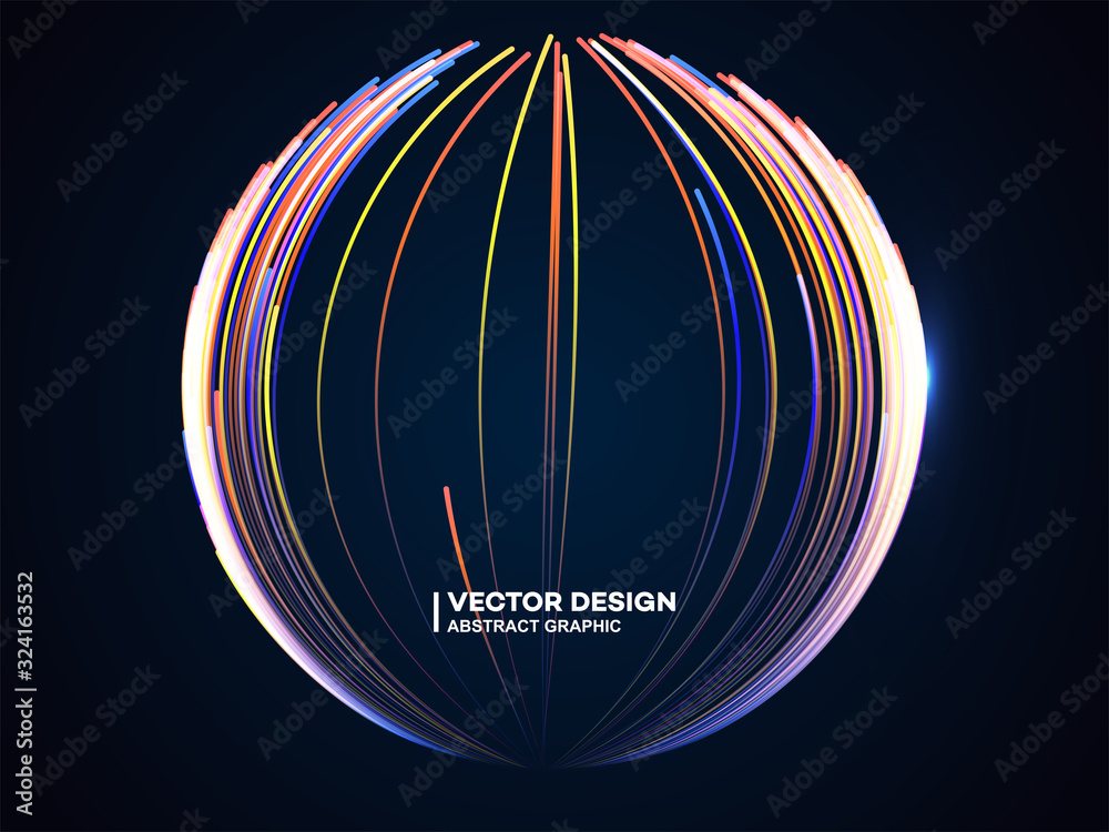 Wall mural Abstract color lines vector background illustration, fashion banner, poster background with gradient color lines	