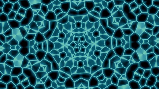 Transforming ornamental vintage mosaic art circle in retro style. Seamless loop footage.