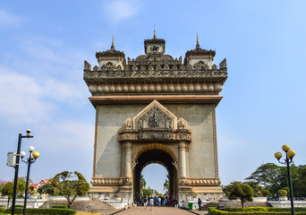 Fototapeta na wymiar Patuxay Monument of Vientiane, Laos