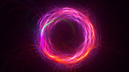 3D rendering abstract red fractal light background