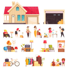 Garage Sale Icons Set