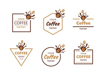 Fototapeta na wymiar Coffee logo template set vector