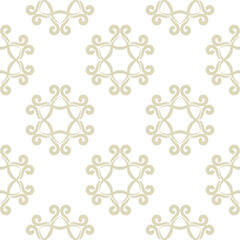 Seamless pattern with flowers. Light olive floral design on white background