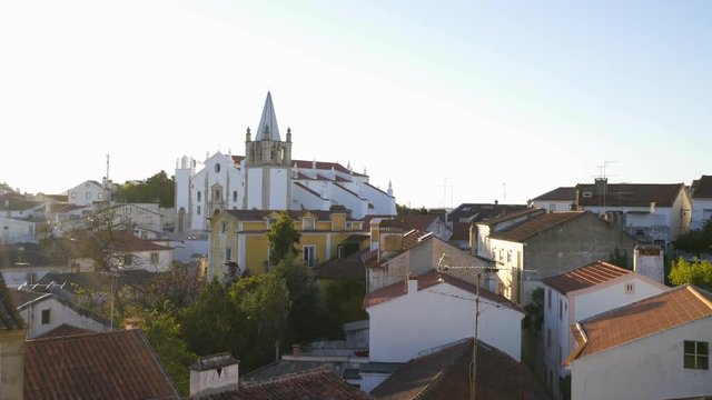 Sao Vicente church in Abrantes at sunset, Portugal